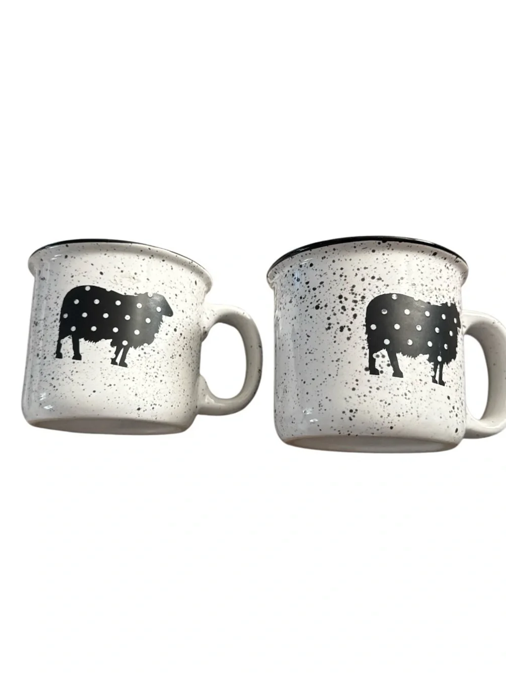 3 Clay Art Mugs Poka Dot Cows EWE CRAZY 13 oz